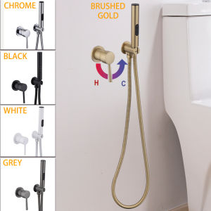 High Quality Brushed Nickel Concealed Bidet Sprayer Brass Body Handle Valve Hot Cold Mixer 3 Functions Sprayer 1.5M Hose