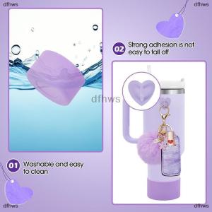 [COD] dfhws 6pcs Accessories Set Water Bottle Boots Cover Mini Hooks Lipstick Sleeve Pouch Pom Daisy Charm Keychain For Stanley Tumbler