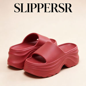 [Free Shipping] Popular Summer Wave-Patterned Thick-Soled Trendy Cool Sandals Height-Increasing Slip-On Slippers Available In Multiple Colors Suitable For Outdoor Wear Unique One-Strap Design