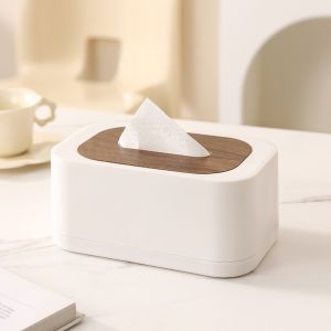 SDFG Bìa gỗ Hộp khăn giấy Chống thấm nước Nhựa Giá đỡ giấy vệ sinh Đa chức năng Cơ chế mùa xuân Giá đỡ khăn ăn Văn phòng tại nhà