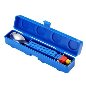 Block Bento Box Funny Building Blocks Design BPA Free Children Kids Bento Lunch Box Plastic Bento Boxes for Kids School Childrens Food Storage Lunchbox Microwavable Safe Food Lunchbox Leakproof Portable Heatable Kids Lunch Boxes Set