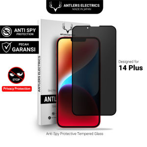 Antlers Electrics Tempered Glass Gaming Anti Spy Privacy AntiGores Antispy Untuk Iphone 14 PLUS Antispy Anti Gores Pelindung Layar Handphone Anti Gores Screen Protector Full Screen Premium 14Plus