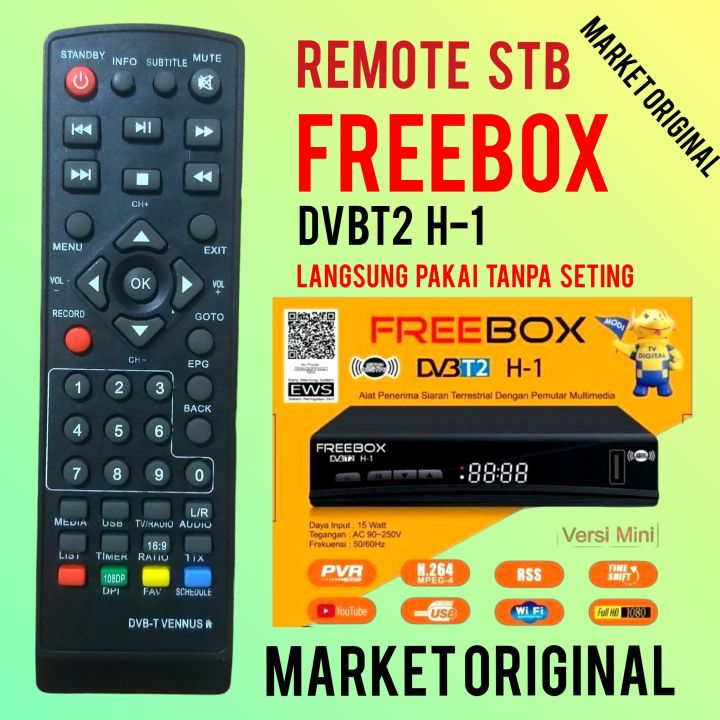 Remote stb digital set top box FREEBOX DVBT2 REMOT | Lazada Indonesia