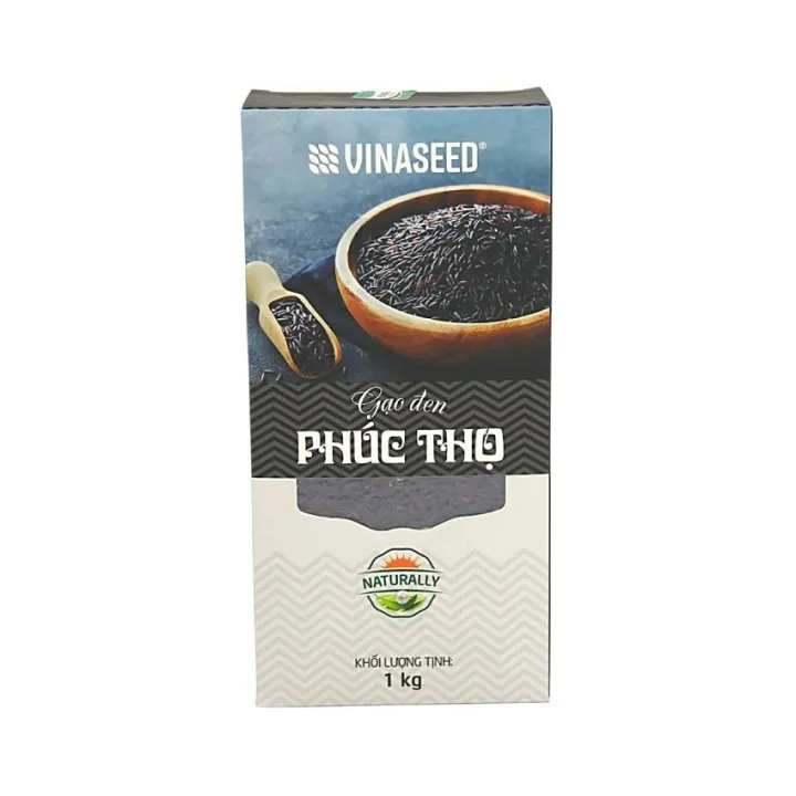 Gạo lứt đen Phúc Thọ VINASEED túi 1kg tốt cho người ăn kiêng, giảm cholesterol, ngăn ngừa mỡ máu, phòng tránh tiểu đường