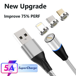 7 Contacts Magnetic Plug Freely Combined with Nylon Braided Fast Charging Cable for Type C Micro USB of iPhone Android