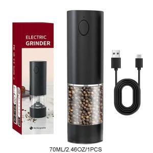 Electric Salt and Pepper Grinder Set Rechargeable Salt and Pepper Mills with Storage Base