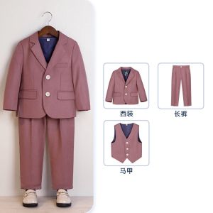 Children Handsome Suit Set British boys Wedding Pageboy dress Piano Host Performance Costume Uniform For Children