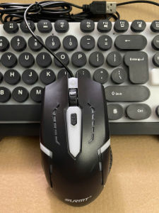 Bàn Phím cơ có dây có đèn đủ màu Chuột siêu mượt SURMT màu đen giá rẻ cho máy tính bàn laptop văn phòng