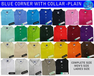POLO SHIRT PLAIN WITH COLLAR FOR MEN AND WOMEN BLUE CORNER SIZE XS S M L XL XXL 3XL 4XL 5XL