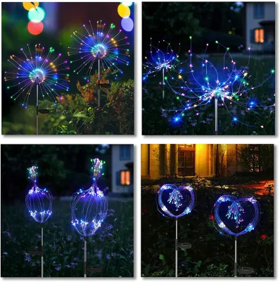 Đèn pháo hoa năng lượng mặt trời chống nước cho ngoài trời với 240 đèn LED nhiều màu sắctrang trí cho vườn cỏ hàng rào lối đi đón Giáng sinh và các dịp lễ.Đèn pháo hoa năng lượng mặt trời chống nước cho ngoài trời
