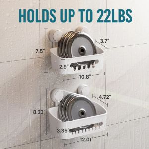 TAILI No-Drill Bathroom Suction Storage Powerful Suction Cup Storage Rack Hanging Rack Bathroom Organizer Hang On The Wall2026
