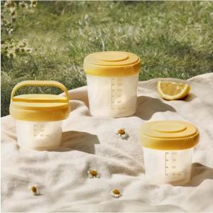 BabyCare ภาชนะเก็บอาหารเด็ก ขวดใส่ขนมวางซ้อนกันได้กล่องเก็บอาหารปลอดสาร BPA 3 ชิ้น/เซ็ต