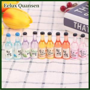Eelux 10pcs 1 12 Dollhouse thu nhỏ nhựa bia chai mô phỏng chai rượu vang mô hình