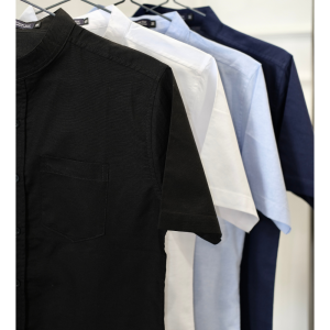 เสื้อเชิ้ตคอจีน แขนสั้นผู้ชายOXFORD ทรงสวย สวมใส่สบายไม่ร้อน เสื้อเชิ้ตแขนสั้น เสื้อคอจีน พร้อมส่ง!!