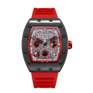 Casual Advanced Trend Automatic Quartz Hollow Luminous Sports Barrel-Shaped 1706 Mens Watch