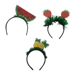 Hawaiian Tropical Theme Headpiece Vacation Hairhoop with Glittering for Party Enthusiasts and Summer Lover