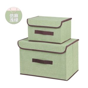 Eason Mall COD Home Color Foldable Storage Box 2 in 1 Storage Box Beautiful and Practical Storage Box with Case (Imitation Linen)