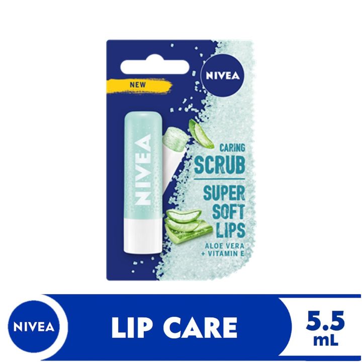 NIVEA Caring Scrub Super Soft Lips Aloe Vera + Vitamin E 4.8g Lazada PH