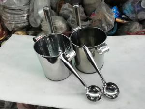 ชุดเซ็ตรวม ที่กดลอดช่อง ที่กดสลิ่ม อุปกรณ์ทำขนมไทย ทำด้วยสแตนเลส กระบวย 2 อัน