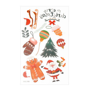 1/3Pcs Cartoon Santa Claus Snowflake Tree Tattoo Sticker Colorful Christmas Tattoo Sticker Kids DIY Face Decals Decors Body Art Festival Party Makeup Tattoo Decals