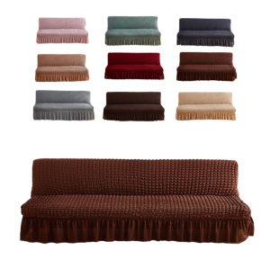 [Fast Shipping + COD] Seersucker Sofa Bed Cover With Skirt High Stretch 3D Bubble Cloth Stretch All-Inclusive Universal Stretch Multi-Size Anti-Slip Stretch Cover + Premium Fabric