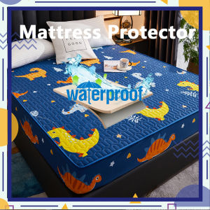 Waterproof Fitted Bedsheet Set Breathable Mattress Protector Cover Non-slip Mattress Cover Thicken B