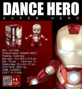 Dance Robot Super Hero Avenger Ironman LED & Music Dancing Toys Battery Operated