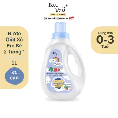 Nước Giặt Xả Vải Em Bé Dưỡng Da Không Chất Tẩy BZU BZU Baby Laundry Detergent and Softener 2 in 1 Dịu Nhẹ Cho Da Bé 800ml 1L