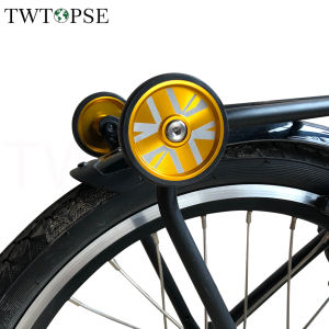 TWTOPSE British Flag Easy Wheel For Brompton Folding Bike Titanium Bolt Bicycle Easywheel CNC AL7075 Durable Fit 3SIXTY PIKES Part 55mm 50g 1 Pair