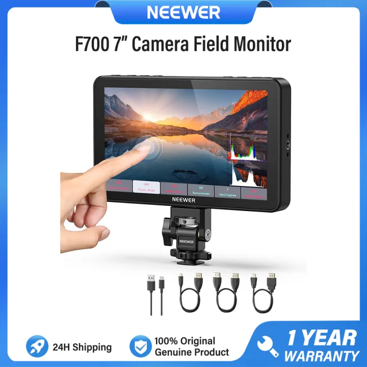 NEEWER F700 7" Camera Field Monitor, 2000nit HD 1920x1080 IPS Touch Screen with 3D LUT, 4K HDMI Loop in/Out with Peak Focus DSLR Video Assist HDR Waveform,