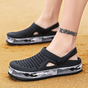 TRSOYE 2024 Xăng Đan Nam Mới  Giày Lỗ Đi Biển Xăng Đan Crocs Thể Thao Ngoài Trời Thường Ngày Bằng Cao Su Dành Cho Nam