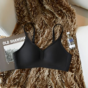 Anti-Sagging Push Up Bra  Big breasts look smaller and prevent sagging milk leather bra Womens thin nonmarking underwear large breasts show small fixed cup antisagging bra