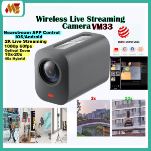 Nearstream VM33 All-In-One Smartphone Controlled App Wireless Live Streaming Camera Broadcasting Camera Wireless Stream