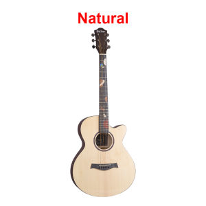 STILLER - DM-40CP(ST) 40 Inch Acoustic Guitar Solid Spruce Top Basswood Side & Back Gitar Akustik