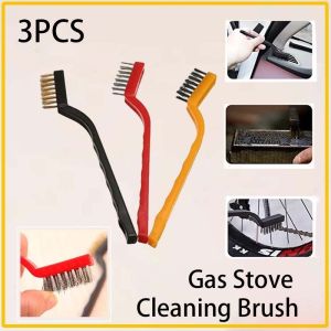 3PCS Gas Stove Cleaning Brush Nylon/Brass/Stainless Steel  Wire Brush Set  Brush For Cleaning brush