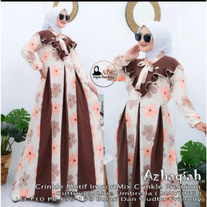 LANGSUNG KIRIM GAMIS CRINGKLE AIRFLO AZHAQIAH MAYUNG CANTIK SUPER JUMBO LD 130 BB SMPAI 120 KG BUSUI AKSEN RENDA MODEL BELAHAN MUSLIM MAXI CRINGKEL