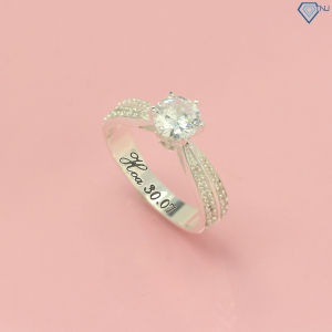 Nhẫn nữ bạc 925 đính đá đẹp khắc tên NN0286 - Trang Sức TNJ