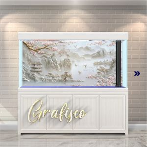 Stiker Background Aquarium Vinyl Premium Tahan Air - Mountain Range (MR)