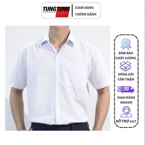 Áo sơ mi trắng cộc tay học sinh NAM đủ size từ 38kg đến 95kg áo sơ mi đồng phục màu trắng phòng cách nam sinh Hàn Quốc