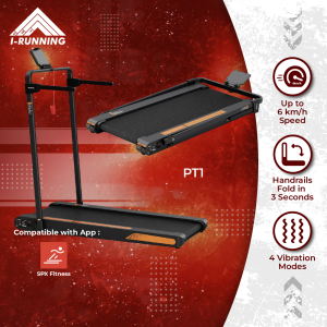 PT1 Vibration Walking Treadmill Foldable Treadmill 4 Vibration Modes Manual Incline 0.3-6km/h Compact Walking Pad