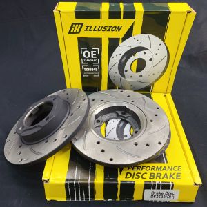 ILLUSION PERODUA KANCIL 660 / 850 SPORT DISC BRAKE ROTOR & BREMBO BRAKE PAD FRONT (DEPAN)  ANTI RUSTING (2 PCS) READY STOCK
