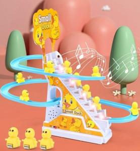 Mainan Seluncuran Otomatis Penguin Naik Tangga Dinosaurus Track Balap Berlampu dan Music / Mainan Luncuran Rail Viral