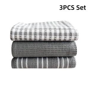 OMK 3PCS Set 45*65 Cotton Kitchen Wipes Dishcloth Serviette Placemats Coasters