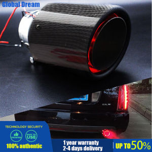 Car Exhaust Pipe Carbon Fiber Muffler End Tip Tailpipe for Auto SUV 63mm 89mm Glossy black - intl