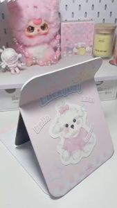 Gương trang điểm gấp gọn da PU Pkbeoshop gương để bàn bọc da tràn viền cỡ A5 mang theo tiện lợi