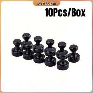 BeeFarm 10Pcs Magentic Pushpins Strong Magnet Fridge Whiteboard Magnet Push Pin Office Stationery Supplies