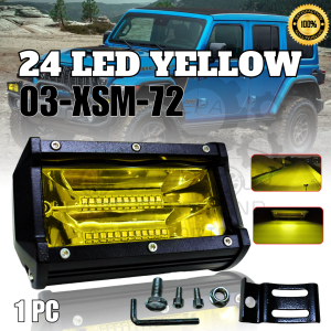 CPA 1PC 03-XSM-72W-W 24 LED Yellow Driving Lamp Work Light Bar For Off road Car SUV Motorcycle (6459)