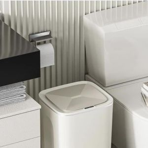 FFBH Smart Waste Bins Motion Sensor Trash Can 12L Waterproof ABS PP Touchless Electronic Garbage Bin for Bathroom Kitchen H8M4T