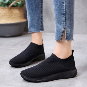 Black Shoes for Women Slip On Shoes for Lady Sale Comfortable Walking Shoes Casual Flats for Woman