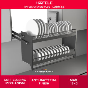 Hafele Lento 2.0 Stainless Steel Pull Down Dish Drying Rack | Soft Close | Anti Bacterial Finish | 5 Year Warranty